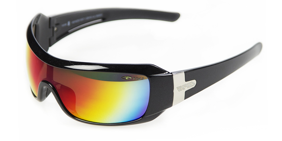 EYRES SAFETY GLASSES DAREDEVIL SAPPHIRE BLACK FRAME REVO10 MIRROR LENS